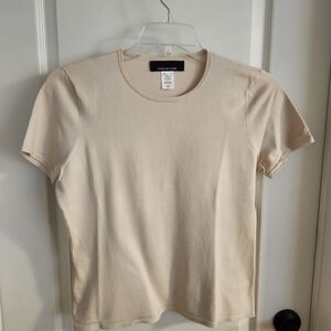 New Jones New York Cream Short Sleeve Tee